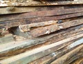 Pile of weathered wood planks Royalty Free Stock Photo