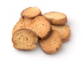 Pile of wheat baked rusks Royalty Free Stock Photo