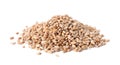 Pile of wheat grains on white background. Cereal Royalty Free Stock Photo