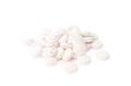 Pile of white breath mint candies isolated Royalty Free Stock Photo