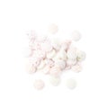 Pile of white breath mint candies isolated Royalty Free Stock Photo