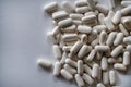 Pile of white medicinal pills