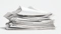 Pile of white paper sheets on white background Royalty Free Stock Photo