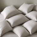 A pile of white pillows on the bed. Generative AI Royalty Free Stock Photo