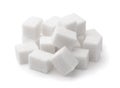 Pile of white refined sugar cubes Royalty Free Stock Photo
