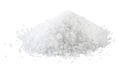 Pile of white rock salt on the white background Royalty Free Stock Photo