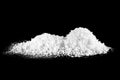 Pile of white snow isolated on black background Royalty Free Stock Photo