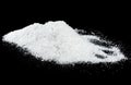 Pile of white snow isolated on black background. White snow at night Royalty Free Stock Photo