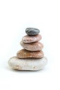 Pile of white stones isolated on white background.