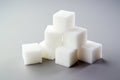 Pile of white sugar cubes on light gray background Royalty Free Stock Photo