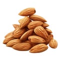 A Pile of Whole Almonds Isolated on a Black Background Royalty Free Stock Photo