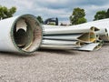 Wind turbine blades  to be recycled Royalty Free Stock Photo