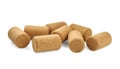 Pile of wine corks on white background. Bottle cap Royalty Free Stock Photo