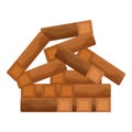 Pile of wood beams creating a stable foundation Royalty Free Stock Photo