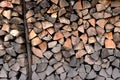 A pile of wood in the cabin storage