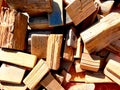 pile wood log lumber firewood woodpile stack cut cabin fireplace stacked Royalty Free Stock Photo