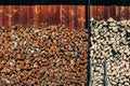 Pile of wood logs background Royalty Free Stock Photo