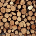Pile of wood logs Firewood stacked and ready for winter Royalty Free Stock Photo