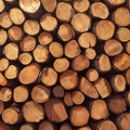 Pile of wood logs Firewood stacked and ready for winter Royalty Free Stock Photo