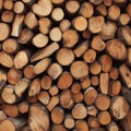 Pile of wood logs Firewood stacked and ready for winter Royalty Free Stock Photo