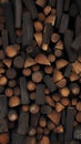 Pile of wood logs Firewood stacked and ready for winter Royalty Free Stock Photo