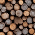 A pile of wood logs stacked on top of each other Royalty Free Stock Photo