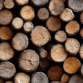 A pile of wood logs stacked on top of each other Royalty Free Stock Photo