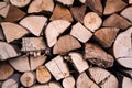Raw Wood Logs: Natural Texture for Winter Heating Royalty Free Stock Photo