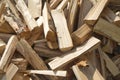 Pile of wooden blanks, firewood for the fireplace