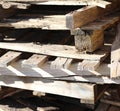 pile of wooden planks of a pallet