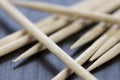 Pile of wooden toothpicks