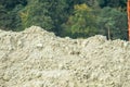 A pile of work material on a construction site