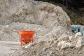 A pile of work material on a construction site