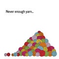 A pile of yarn. A lot of yarn balls. Square banner. Royalty Free Stock Photo