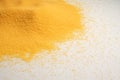 Pile yellow dry desert sand on white background Royalty Free Stock Photo