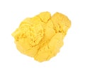 Pile of yellow kinetic sand on white background, top view Royalty Free Stock Photo