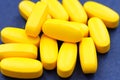 Pile of yellow tablets Royalty Free Stock Photo