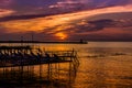 Piled Dock For Sunbath And Swimming Royalty Free Stock Photo