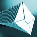 Piled Envelopes Shows Inbox Messages On Computer