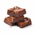 Explosive Pigmentation: Three Brownies On A Clean White Background