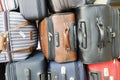 The piled luggages