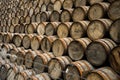 Piled up whisky barrels