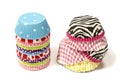 Piles of all colors cupcake paper cups. Royalty Free Stock Photo