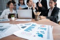 Piles of analyzed financial data dashboard on wooden table. Habiliment