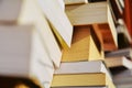Piles of books, education concept, close up Royalty Free Stock Photo