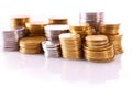 Piles of coins Royalty Free Stock Photo