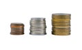 Piles of the coins Royalty Free Stock Photo