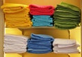 Piles of colorful towels Royalty Free Stock Photo
