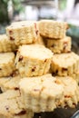 Piles of Cranberry Scone placed on Glass plate