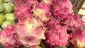 Piles of Dragon Fruit in traditional markets